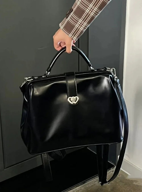 Vintage Black Women Pu Leather Chic