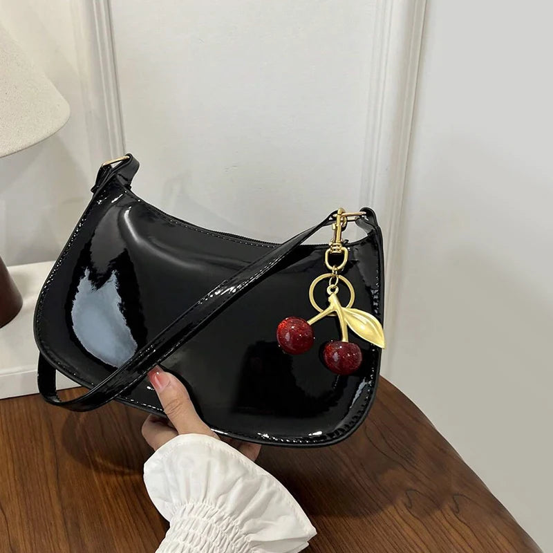 Retro Solid Color PU Ladies Hand Bags