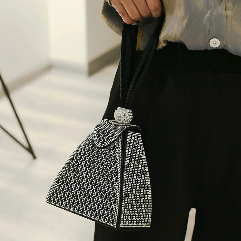Shiny Crystal Clutch purse rhinestone Handmade handbags luxury Bag Purse